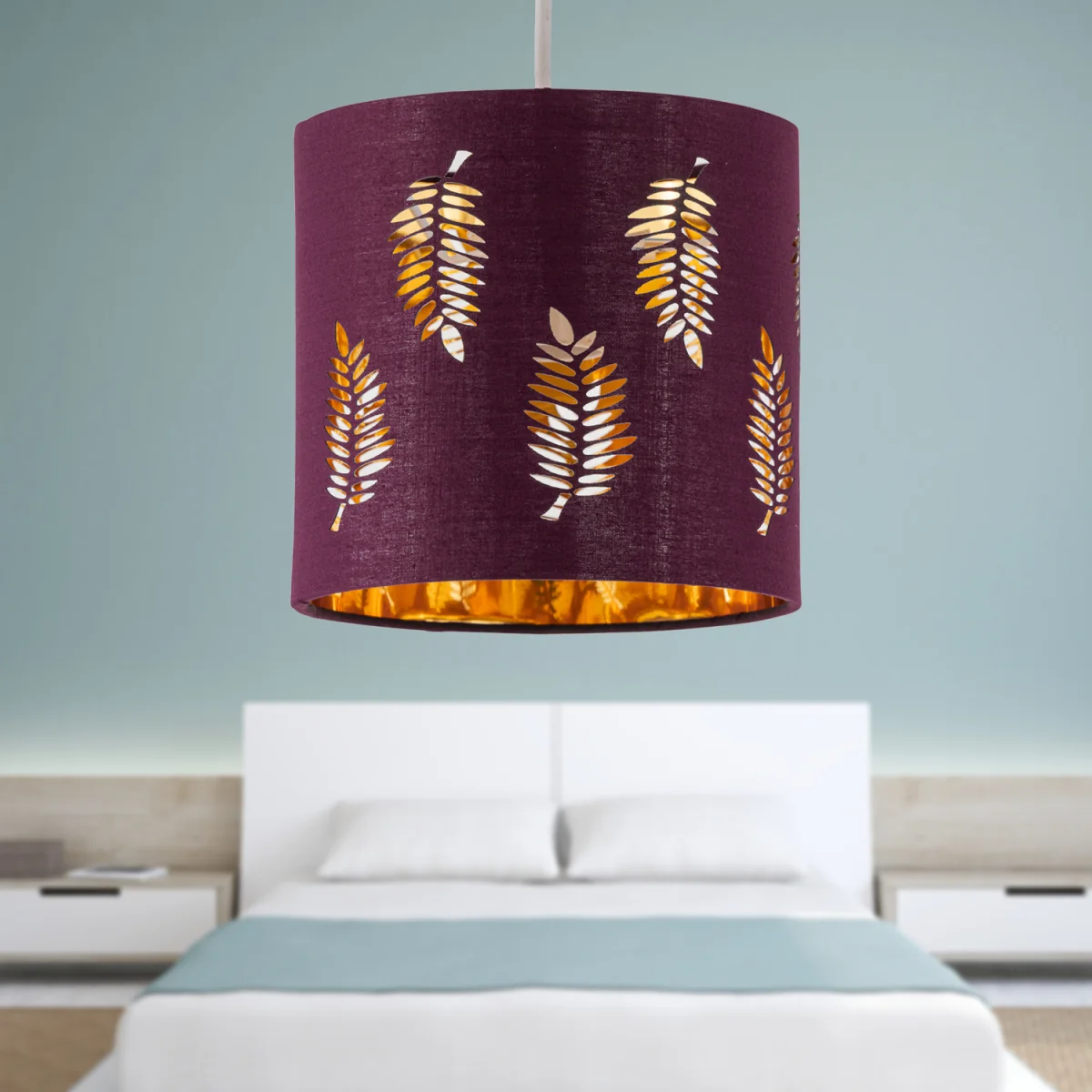 Fern Burgundy Cut Out 15.5cm Table Lamp Shade - Burgundy – image 3
