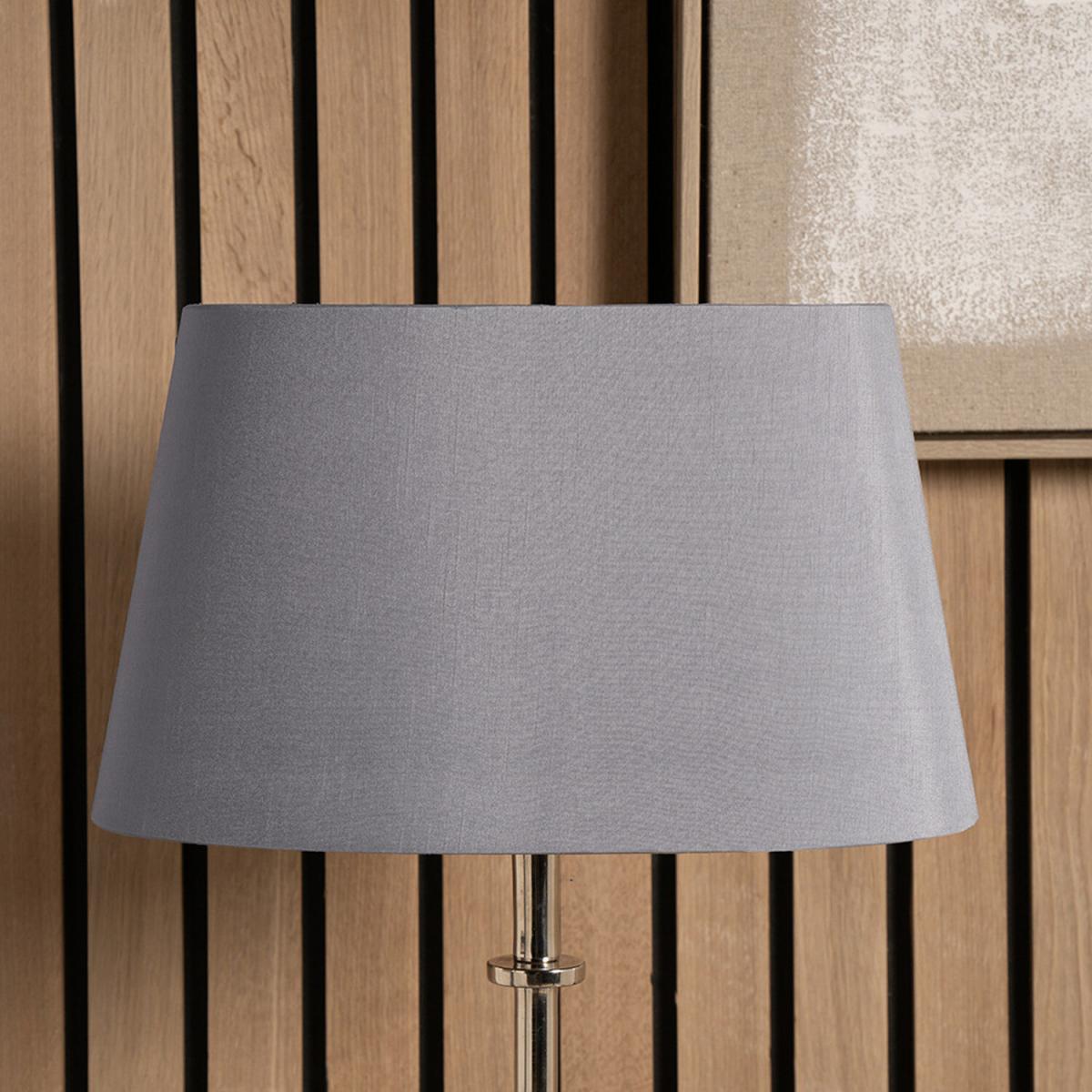 30cm Oval Polysilk Tapered Table Lamp Shade - Grey