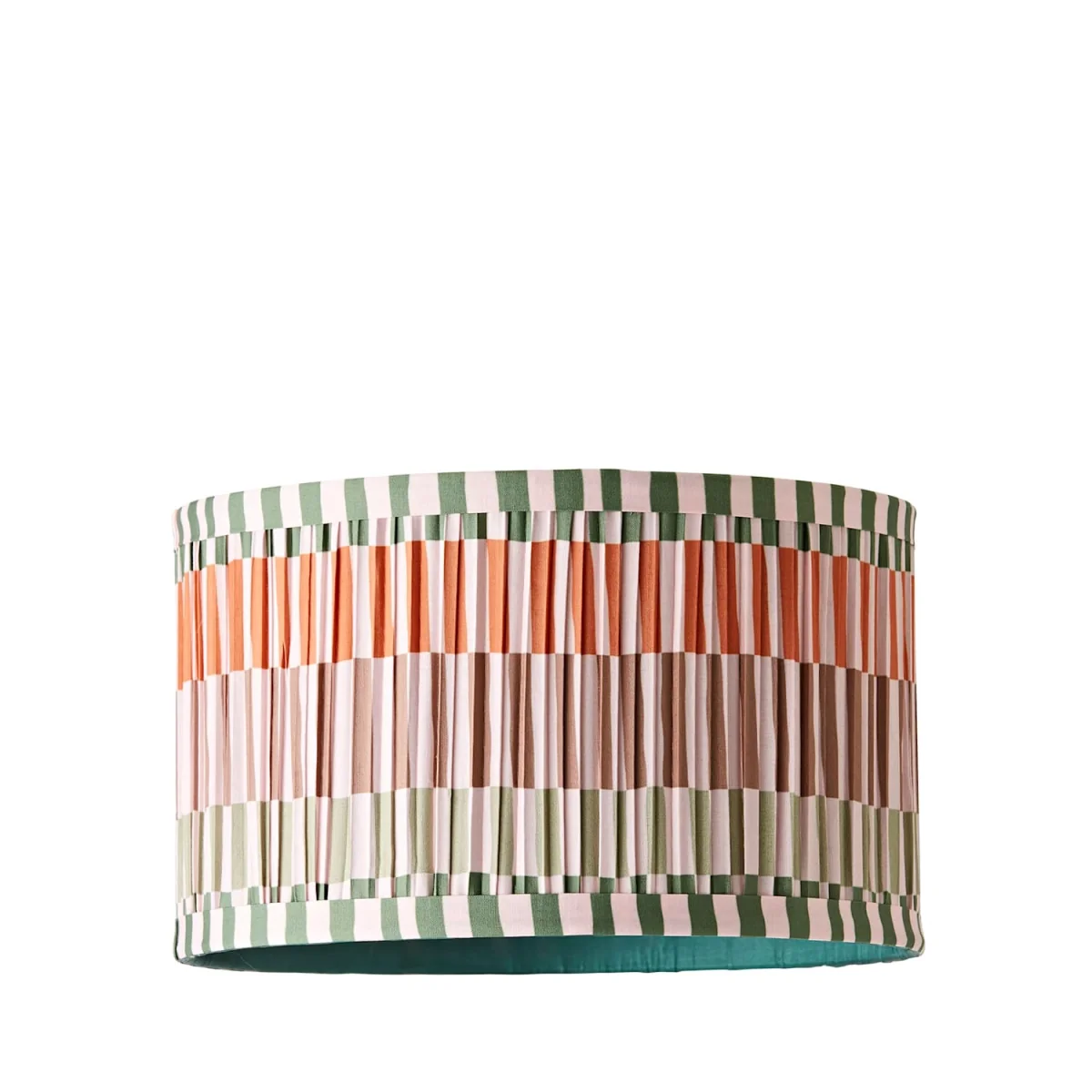 Rae Large Striped Pleated Drum Ceiling Lamp Shade - Multicolour / 25cm / 0.27kg – image 2