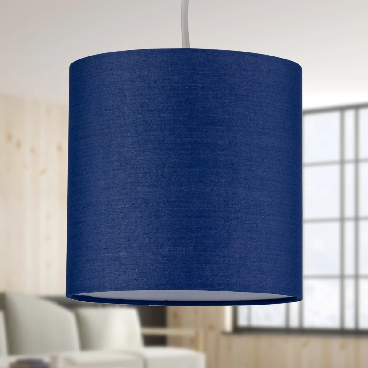 Navy Blue Cotton 17cm Table Lamp Shade - Navy Blue – image 6