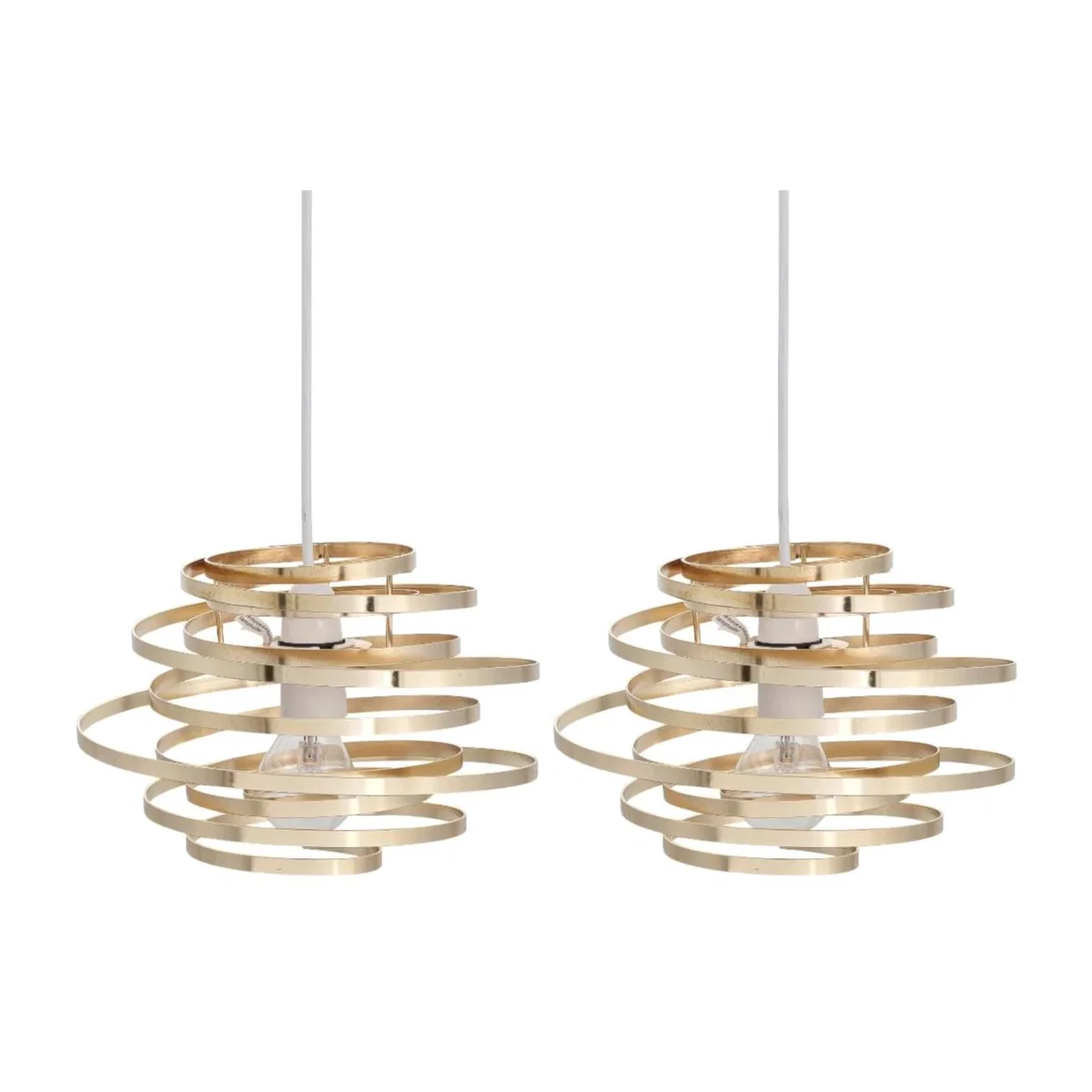 Set Of 2 Cosmo Easy Fit Metal Pendant Shades - Polished Gold Plate – image 1