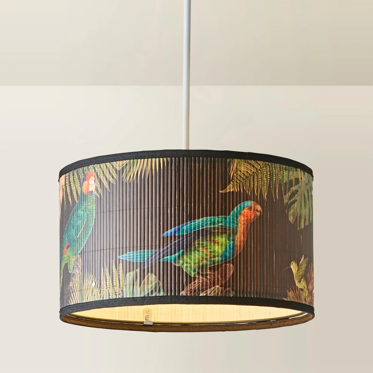Daintree Medium Dark Jungle Bamboo Drum Lamp Shade - Black / 35cm / 0.46kg – image 4