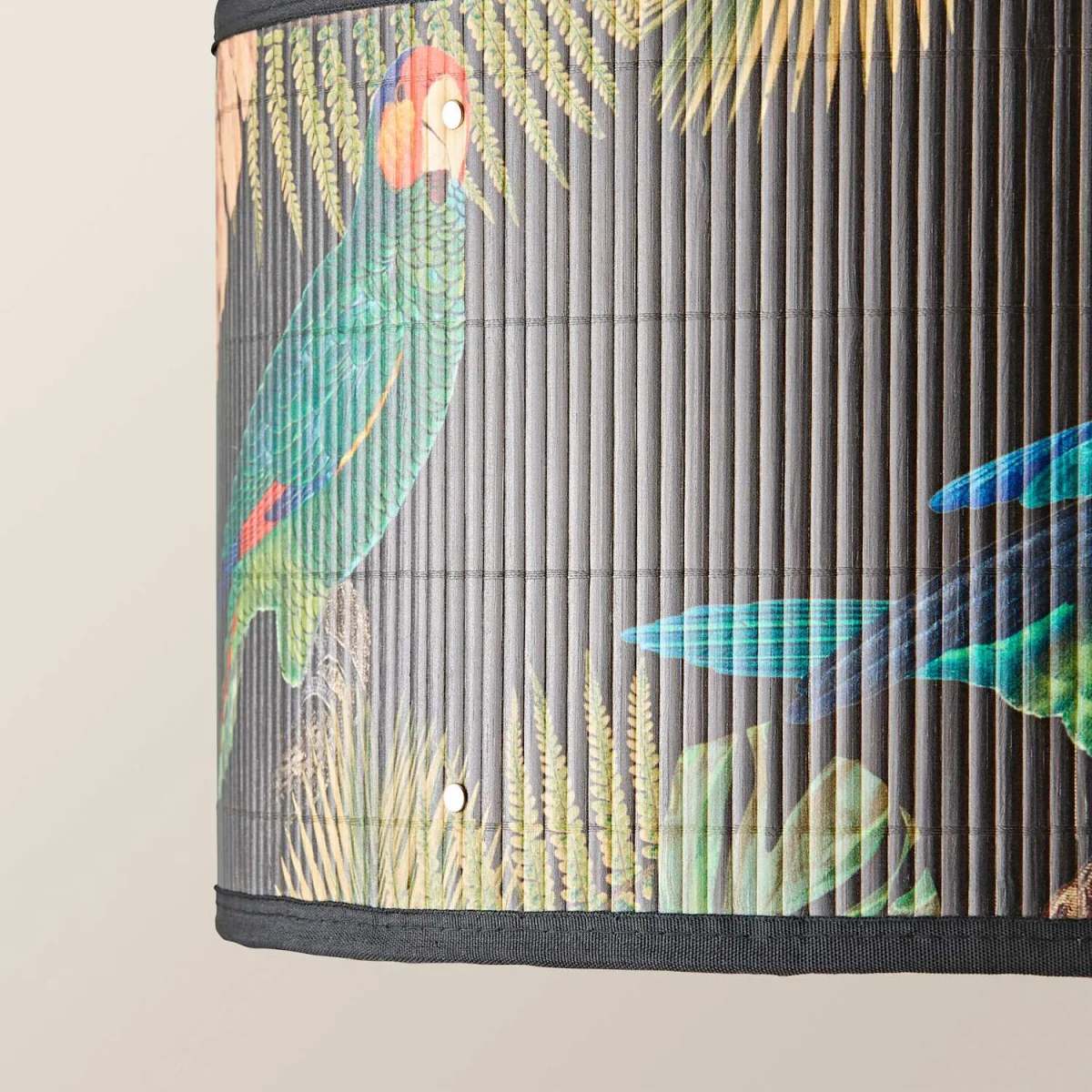 Daintree Medium Dark Jungle Bamboo Drum Lamp Shade - Black / 35cm / 0.46kg – image 5