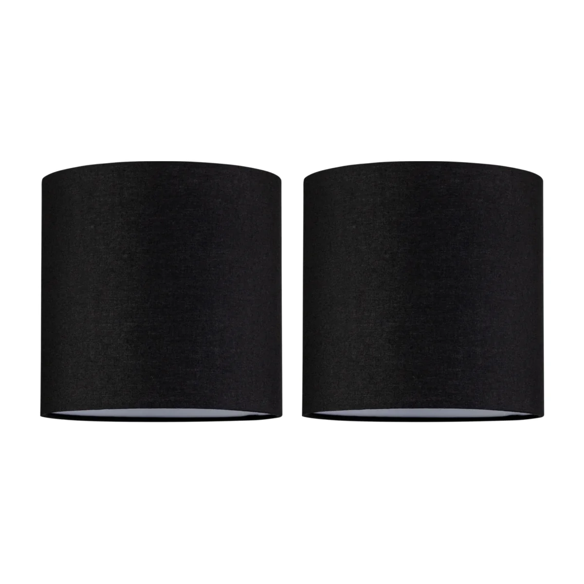 Set Of 2 Valetta Easy Fit Fabric Pendant Shades - Textured Black Cotton – image 1