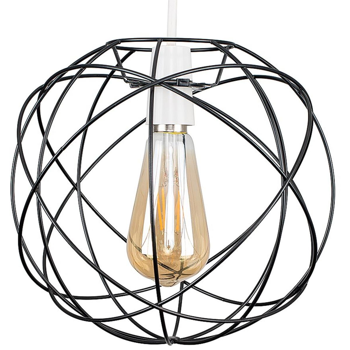 Retro Style Matt Black Metal Basket Cage Ceiling Pendant Light Shade - Black – image 6