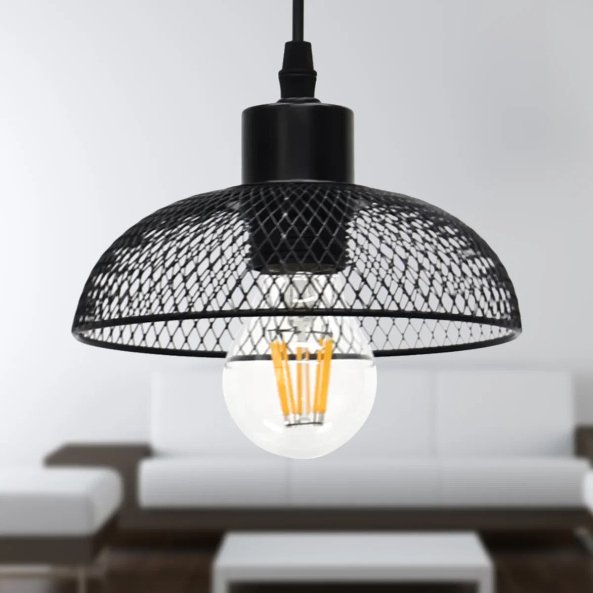 Cassidy Small Black Mesh Easy Fit Metal Pendant Shade - Black – image 3