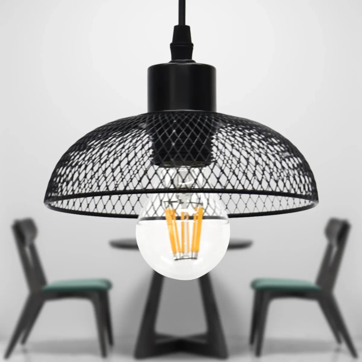 Cassidy Small Black Mesh Easy Fit Metal Pendant Shade - Black – image 4