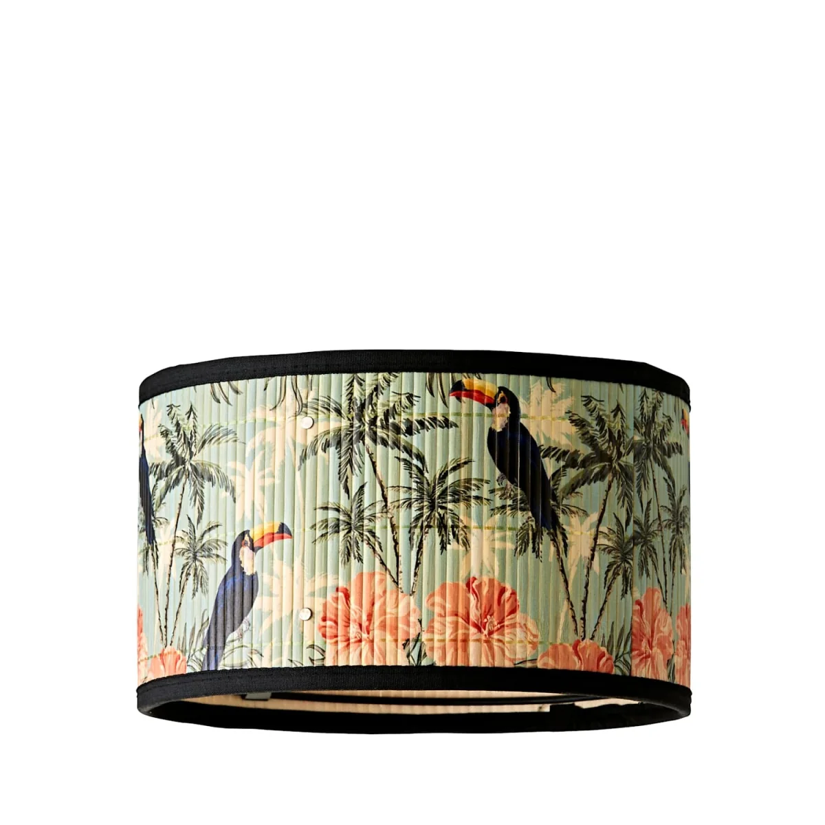 Daintree Small Pastel Jungle Bamboo Drum Lamp Shade - Multicolour / 25cm / 0.29kg – image 2