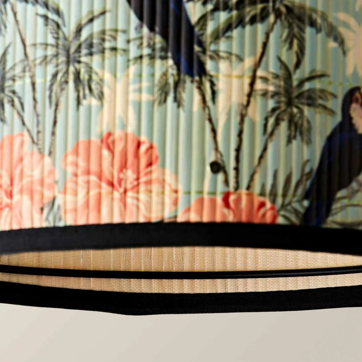 Daintree Small Pastel Jungle Bamboo Drum Lamp Shade - Multicolour / 25cm / 0.29kg – image 6