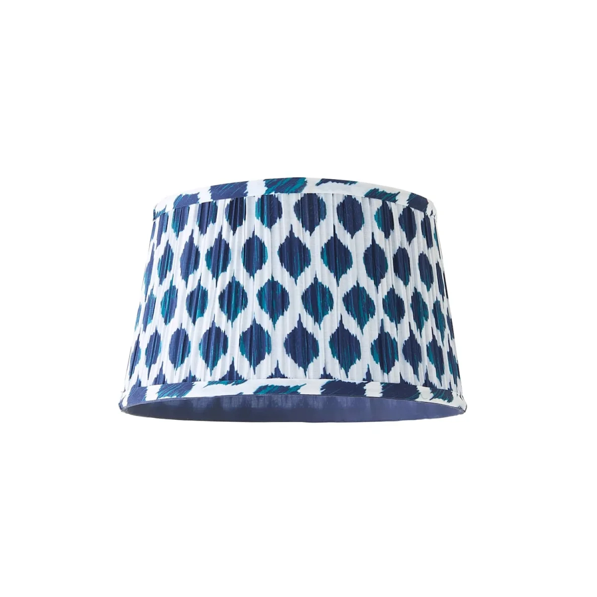 Elijah Blue Ikat Pleated Fabric Tapered Lamp Shade - Small Blue / Yes - Blue – image 11