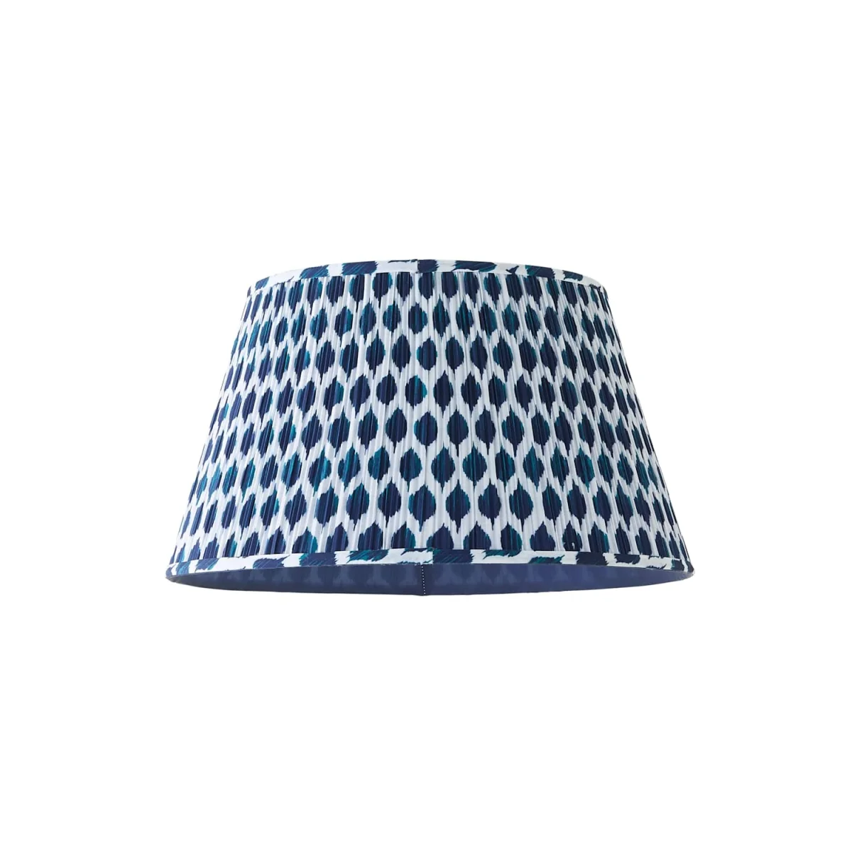 Elijah Blue Ikat Pleated Fabric Tapered Lamp Shade - Small Blue / Yes - Blue – image 7