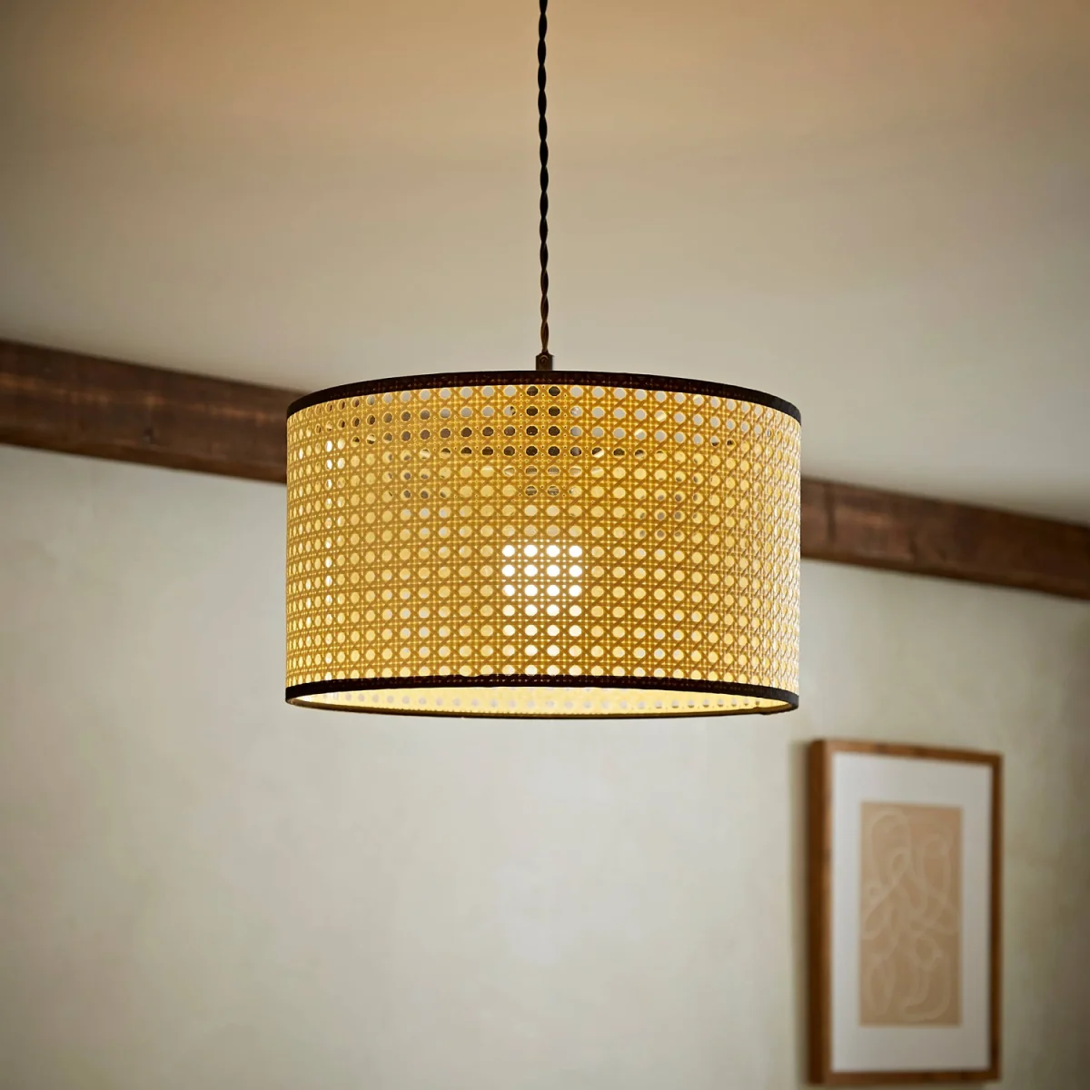 Reni Natural Wicker Cane Lampshade - Cream – image 2