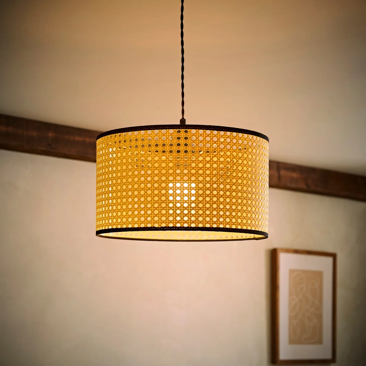 Reni Natural Wicker Cane Lampshade - Cream – image 3