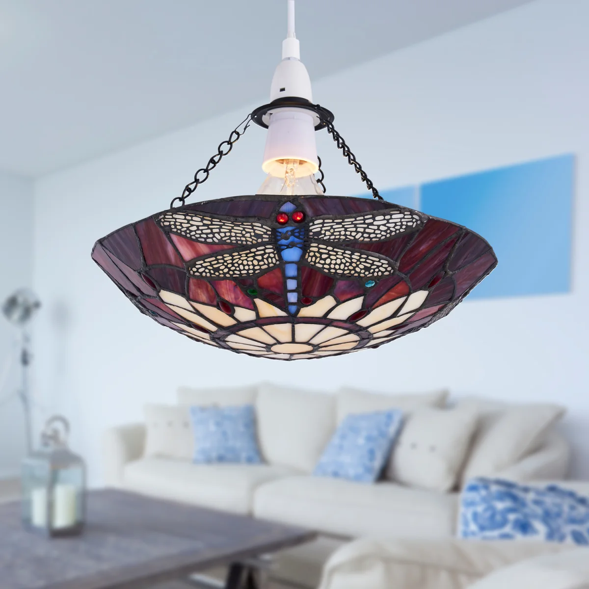 Lysa Easy Fit Glass Pendant Shade - Tiffany Decorated Glass – image 4