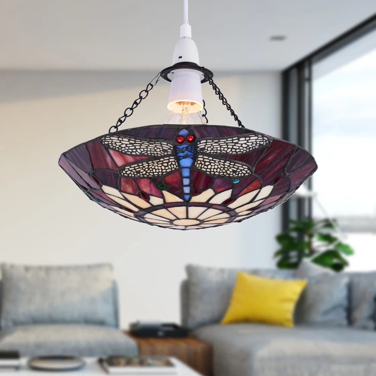 Lysa Easy Fit Glass Pendant Shade - Tiffany Decorated Glass – image 5