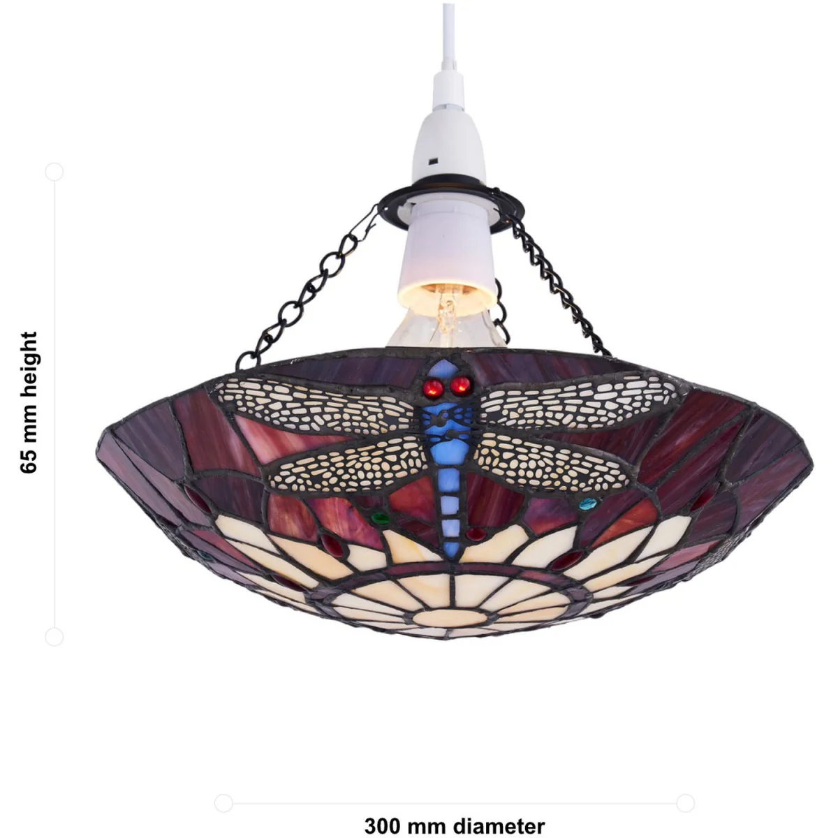 Lysa Easy Fit Glass Pendant Shade - Tiffany Decorated Glass – image 6