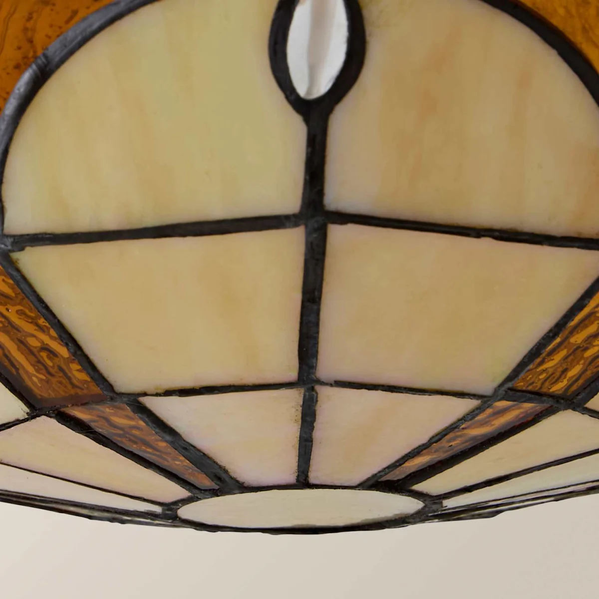 Tiffany Jewel Amber Glass Uplighter Ceiling Shade - Gold – image 1