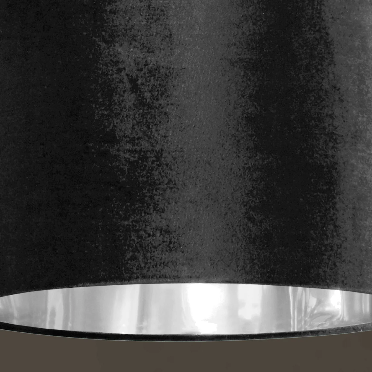 CGC NILA Luxury Grey Velvet Drum Lamp Shade with Silver Inner. - Grey Velvet & Silver – image 3