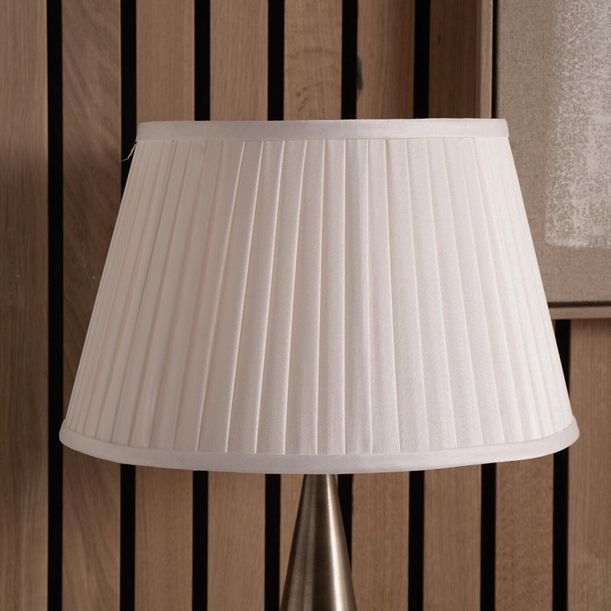 25cm Poly Cotton Pleat Lampshade Empire Pleated Table Lamp Shade - White