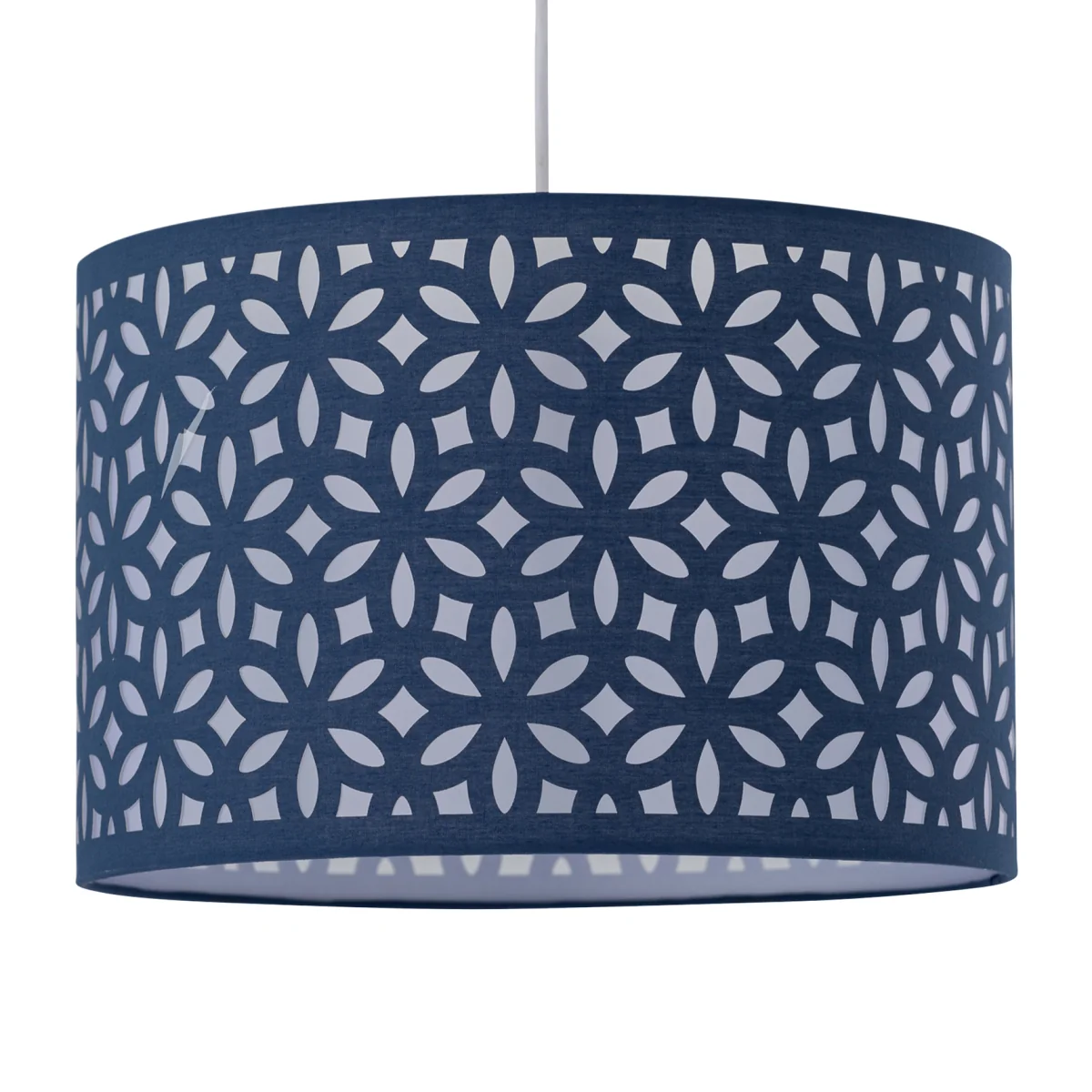 Navy Blue Laser Cut 25cm Pendant Lightshade - Blue – image 1
