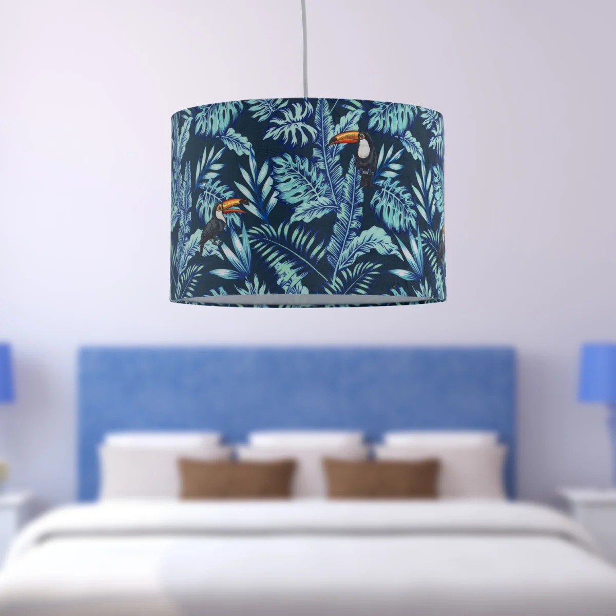 Set Of 2 Toucan Easy Fit Fabric Pendant Shades - Toucan Velvet Digital Print – image 8