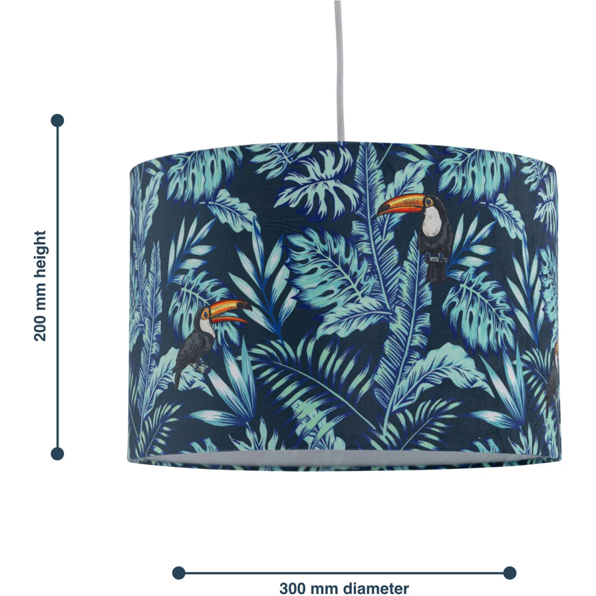 Set Of 2 Toucan Easy Fit Fabric Pendant Shades - Toucan Velvet Digital Print – image 9