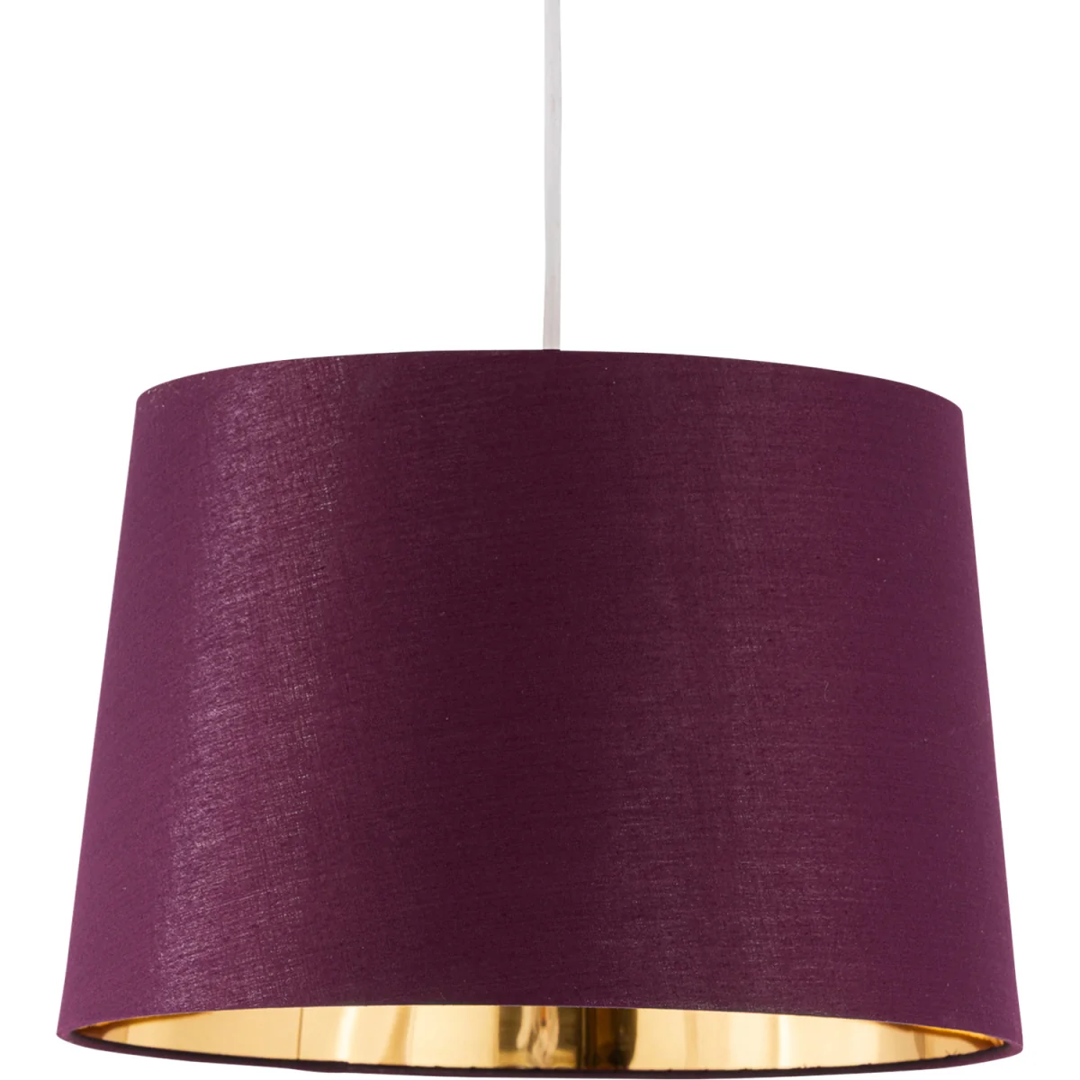 First Choice Lighting Set Of 2 Zoey Easy Fit Fabric Pendant Shades - Burgundy Cotton With Gold Inner Detail – image 2