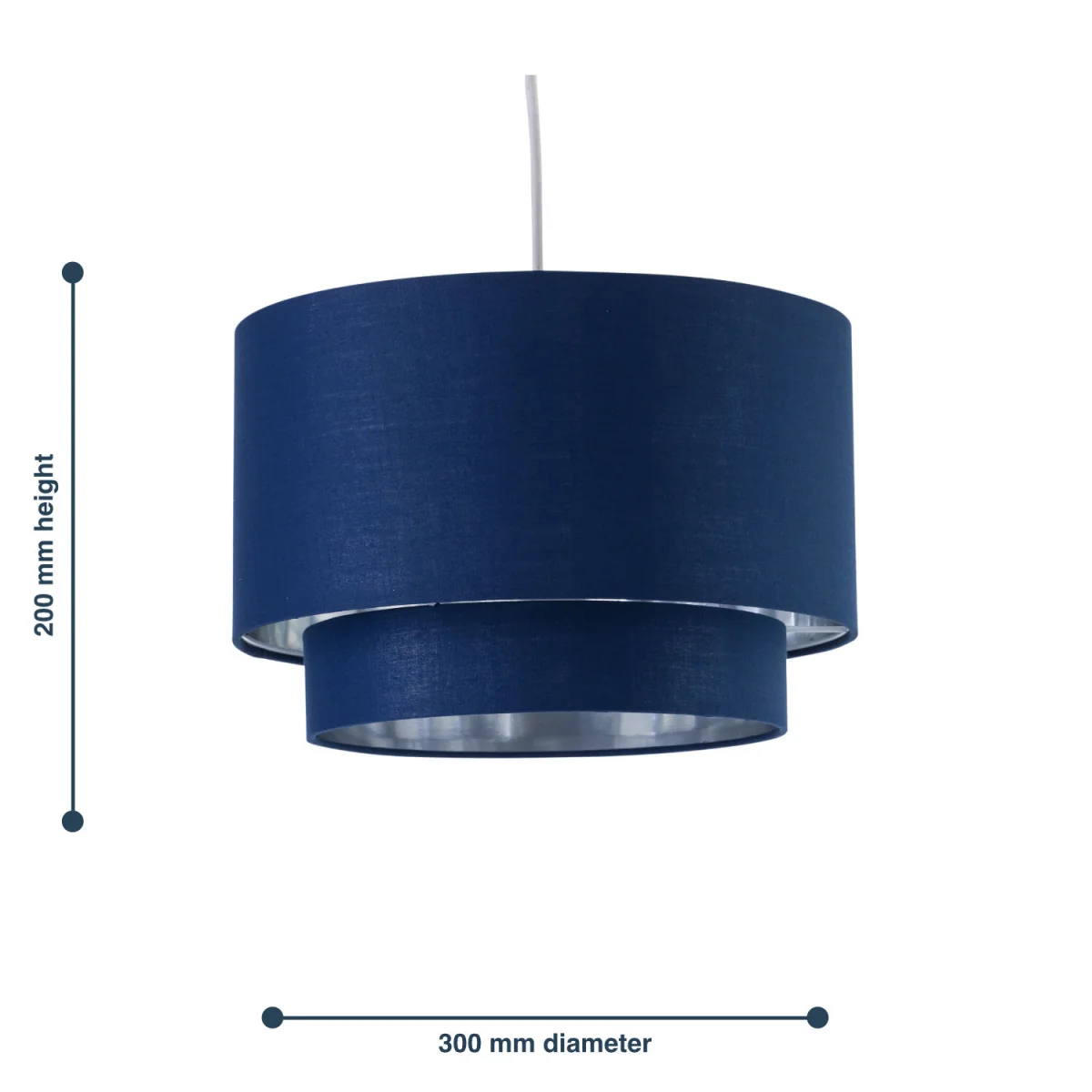Kozy Navy Blue And Silver 30cm Pendant Shade - Blue – image 5