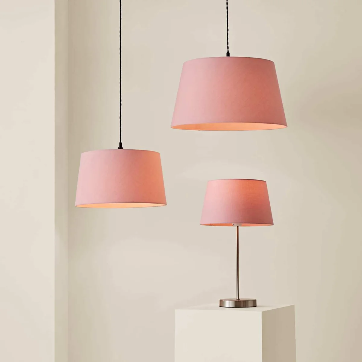 Aspen Medium Tapered Ceiling Lamp Shade - Blush Pink – image 1