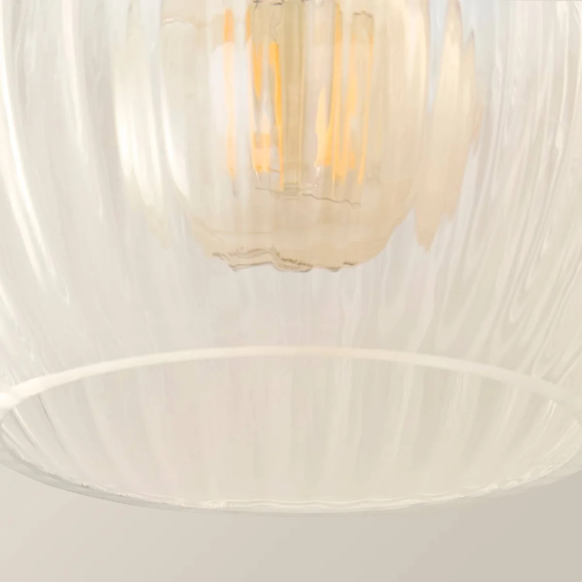 Maddison Set of 3 Small Clear Ribbed Glass Globe Easy Fit Lamp Shades - Clear / No - Clear – image 5