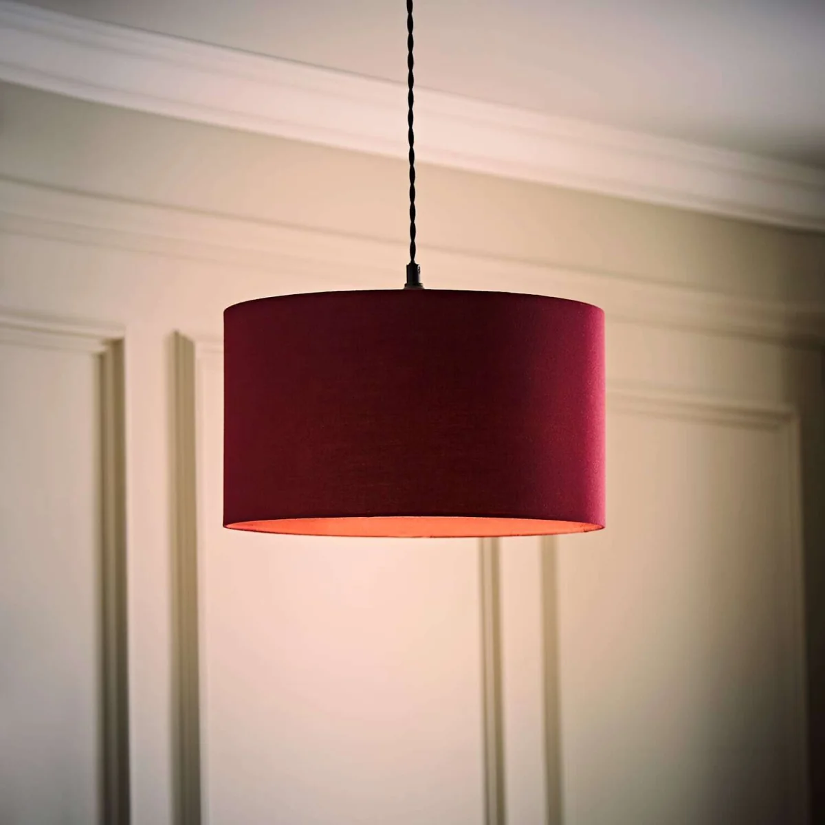 Reni Fabric Drum Ceiling Lamp Shade - Plum / Plastic / 35cm / 0.34kg – image 3