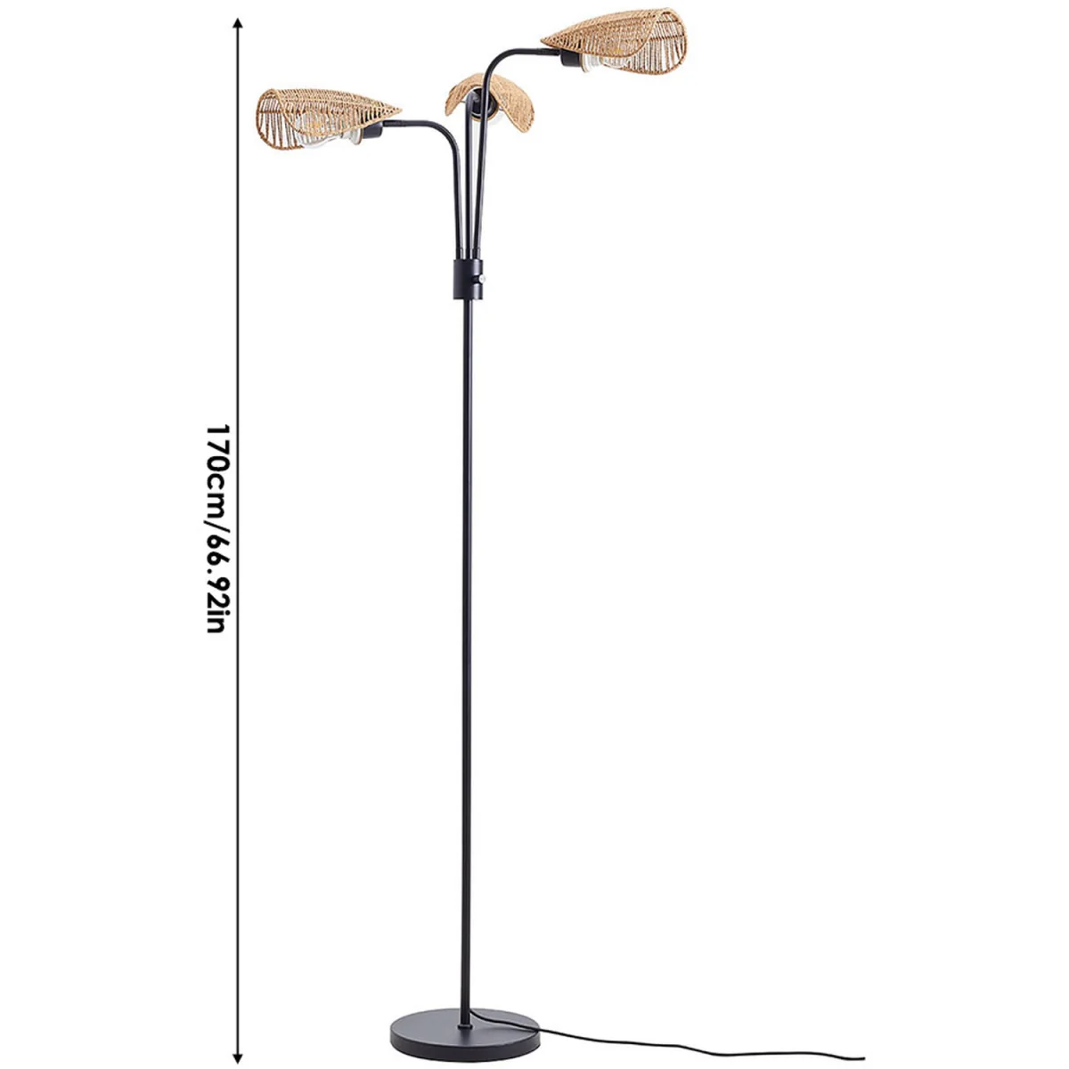 Durable Paper Rope String Wrapped Lampshade Floor Lamp - Brown – image 2
