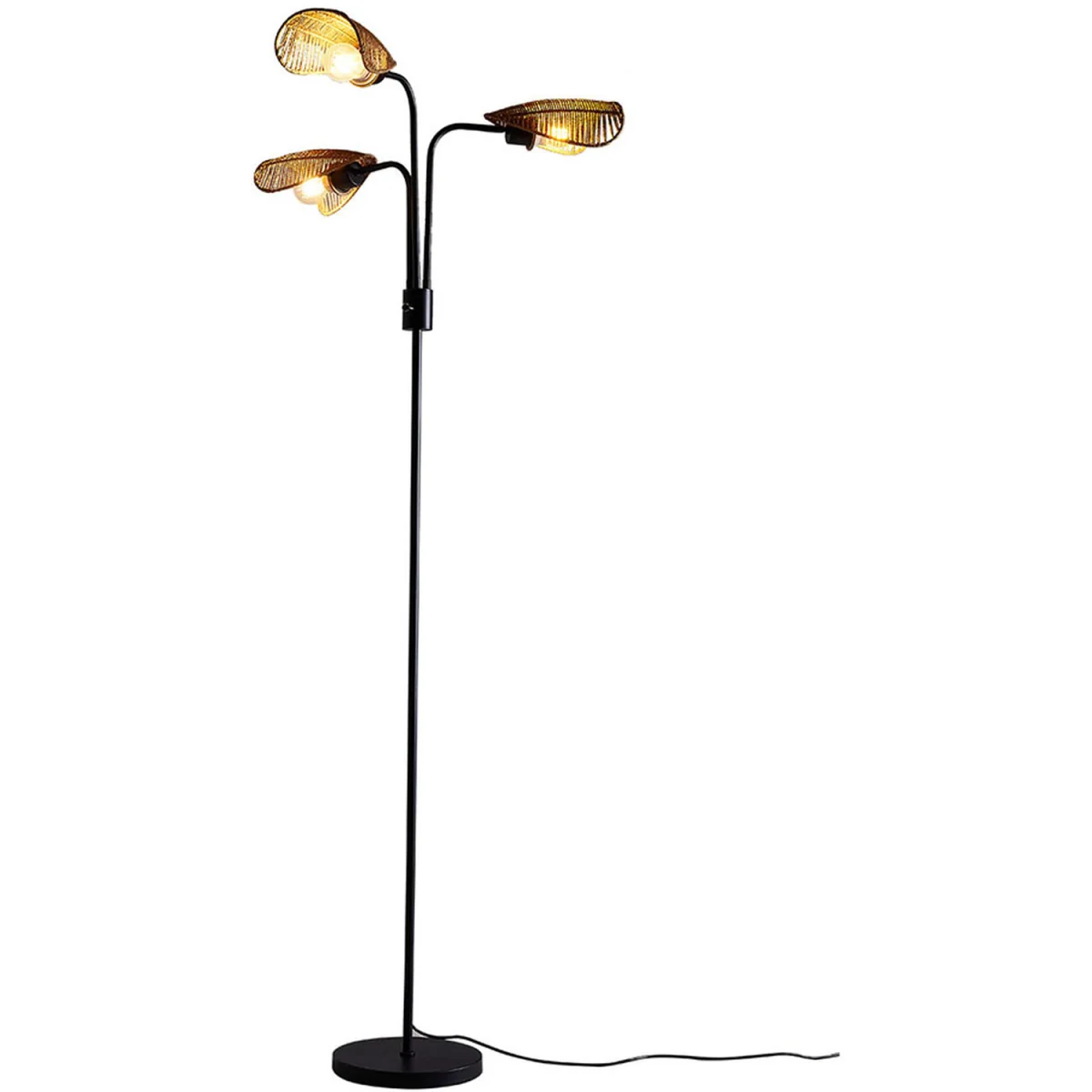 Durable Paper Rope String Wrapped Lampshade Floor Lamp - Brown – image 11
