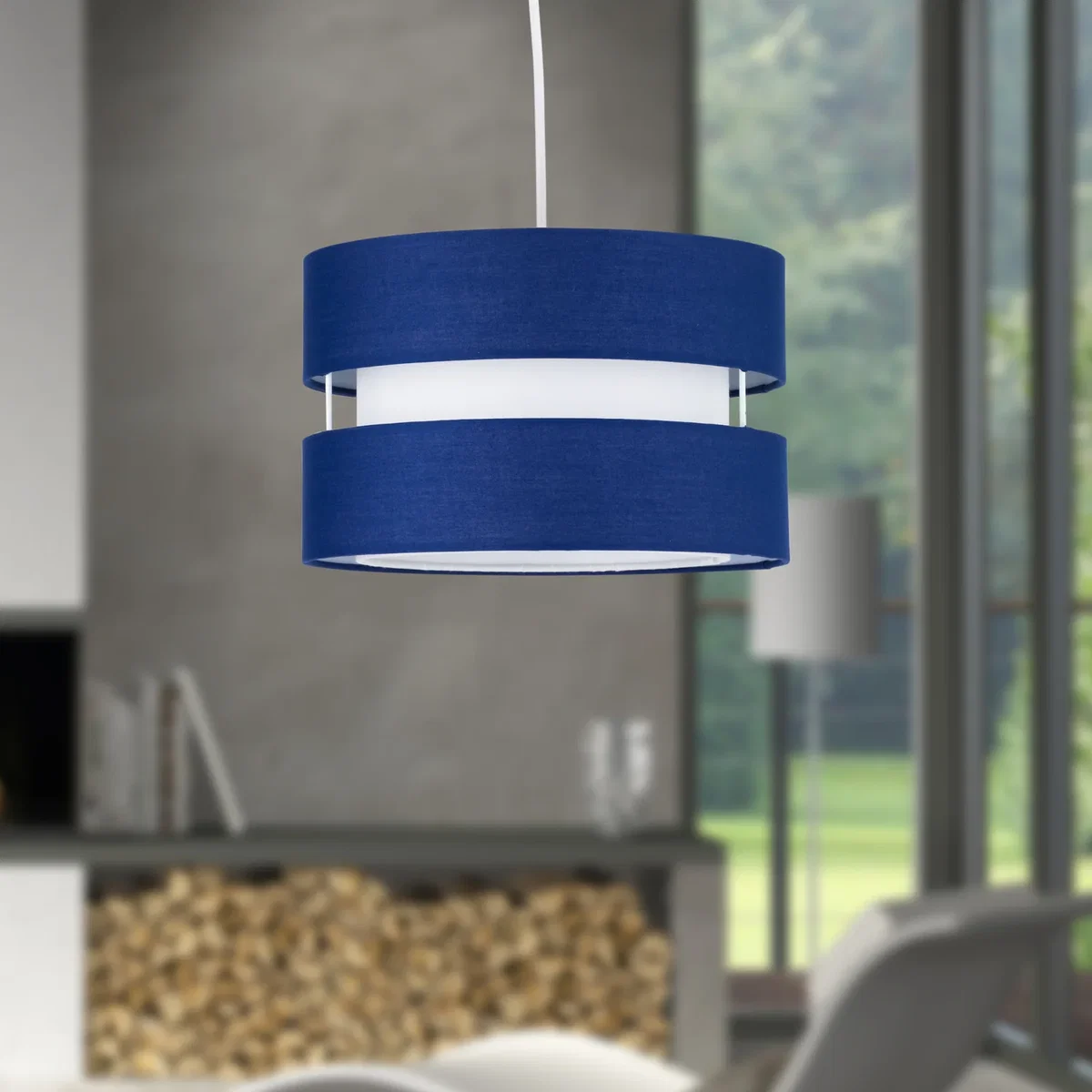 Set Of 2 Benni Navy Blue 26cm Pendant Shades - Blue – image 5