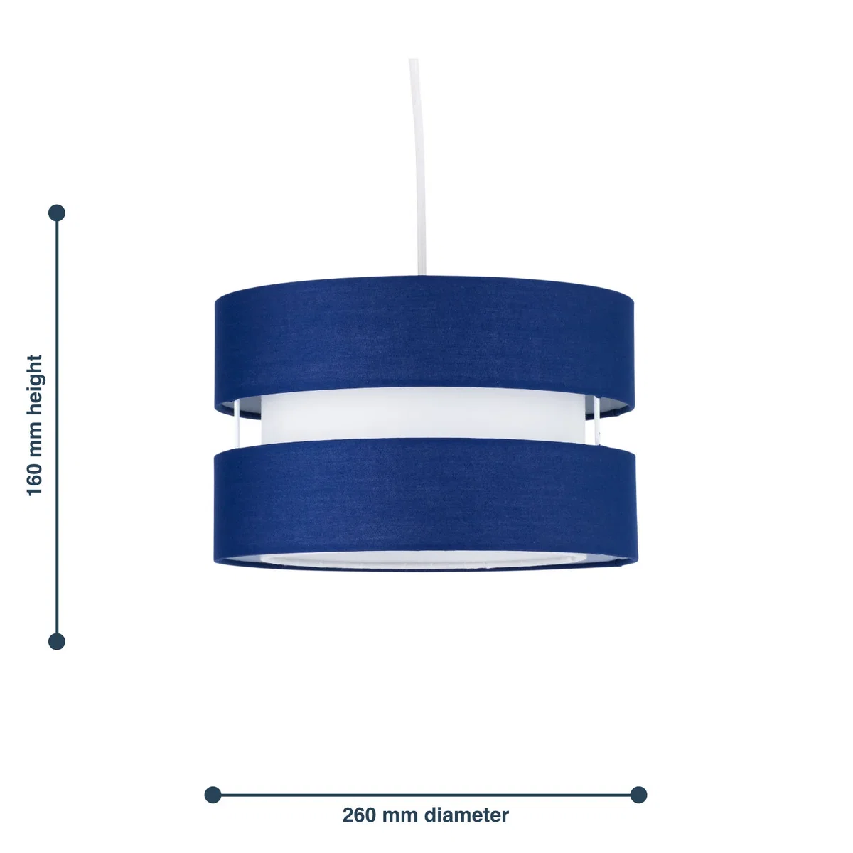 Set Of 2 Benni Navy Blue 26cm Pendant Shades - Blue – image 7