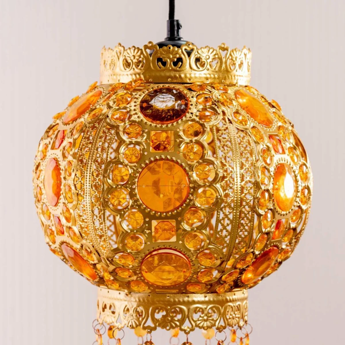 Bazaar Moroccan Jewelled Ceiling Lamp Shade - Gold / 0.75kg – image 3