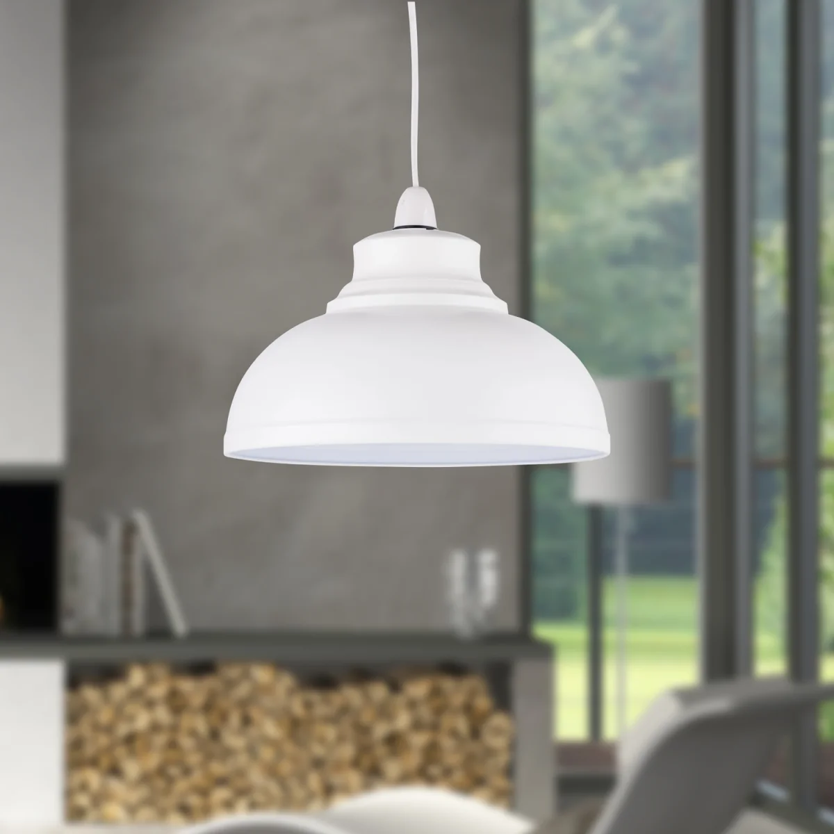 Dome Easy Fit Metal Pendant Shade - White Paint – image 4
