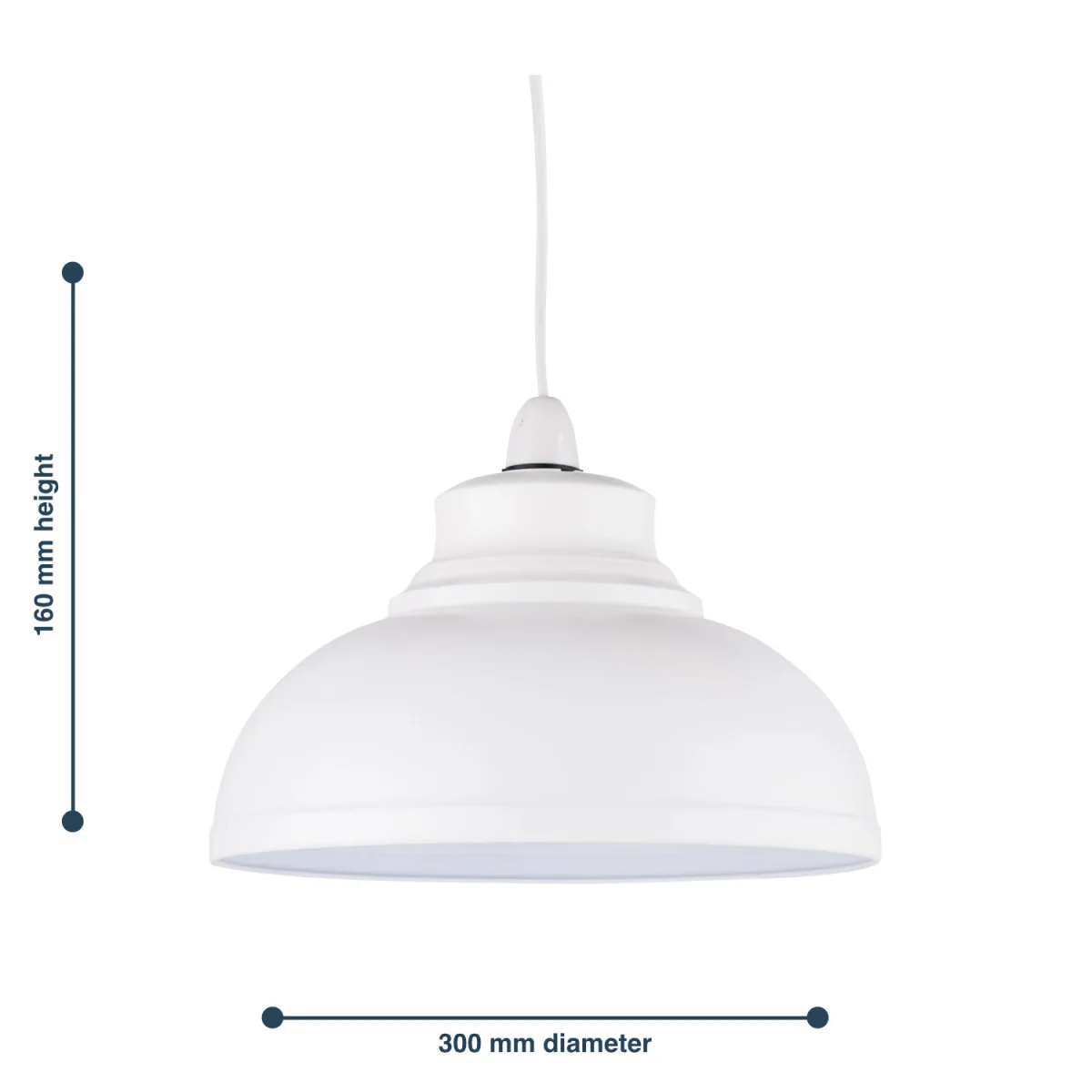 Dome Easy Fit Metal Pendant Shade - White Paint – image 6