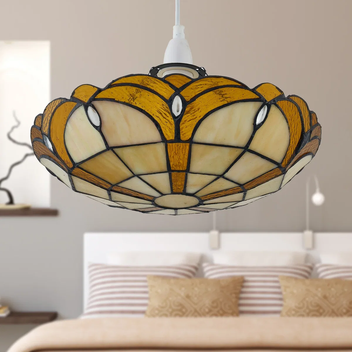 Bridgeton Easy Fit Glass Pendant Shade - Tiffany Decorated Glass – image 4