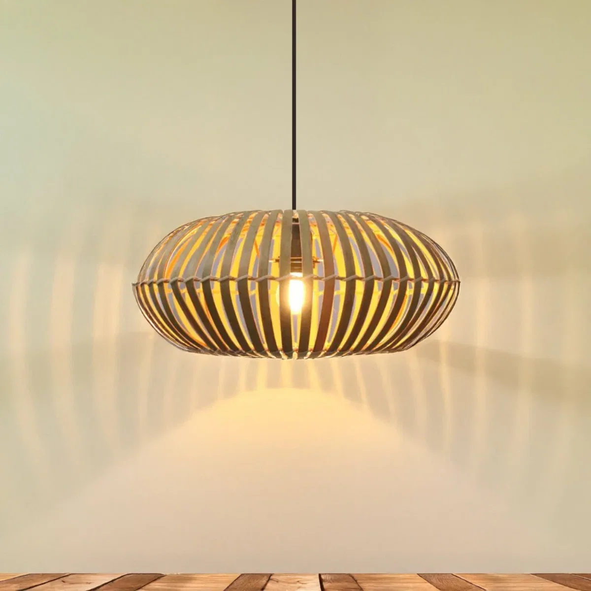 Set Of 2 Loren Easy Fit Pendant Shades - Natural Bamboo – image 7