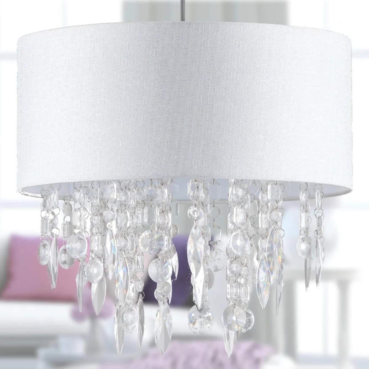 Fiji Easy Fit Jewelled Pendant Shade - White – image 4