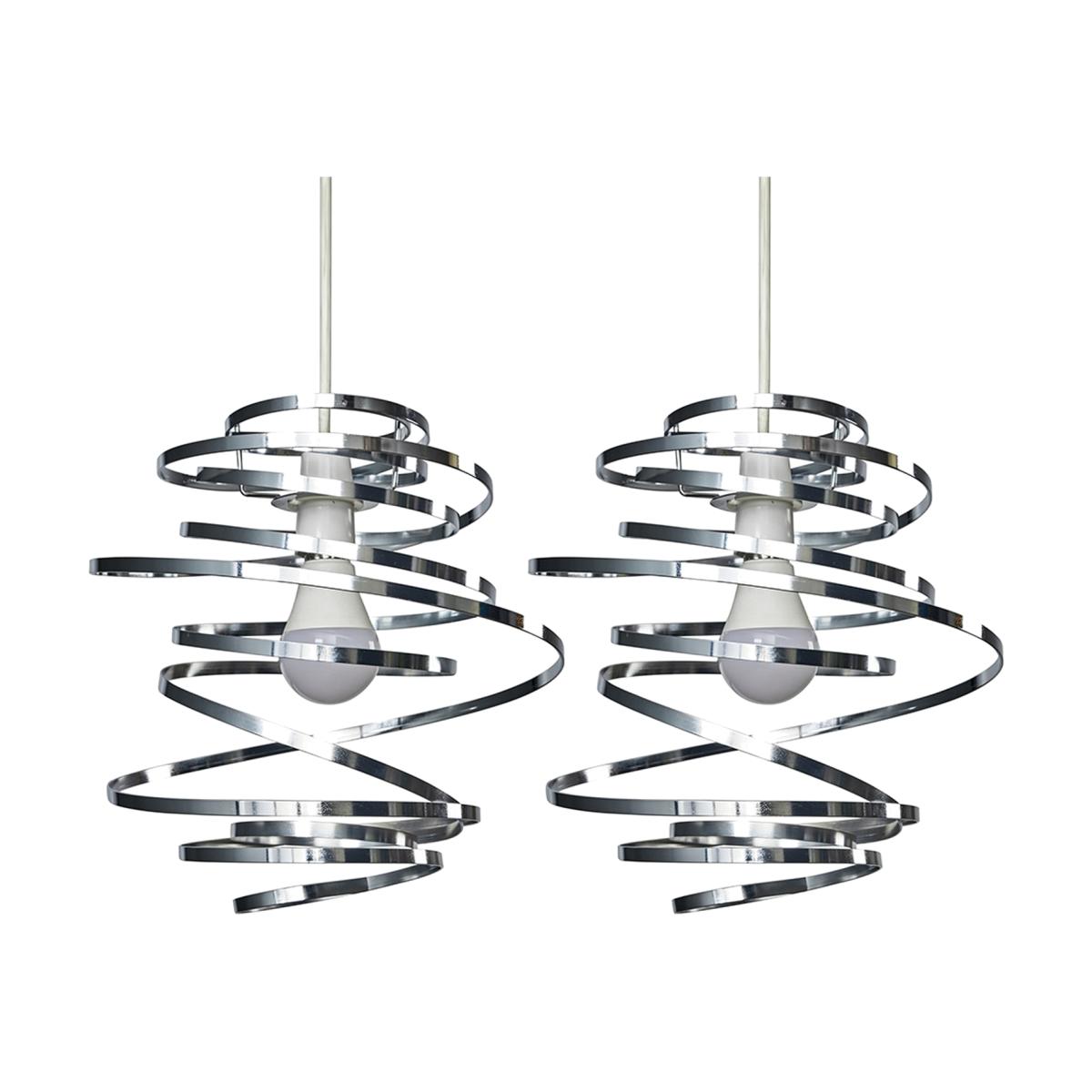 Bensson Pair of Silver Ceiling Pendant Shade - Silver – image 1