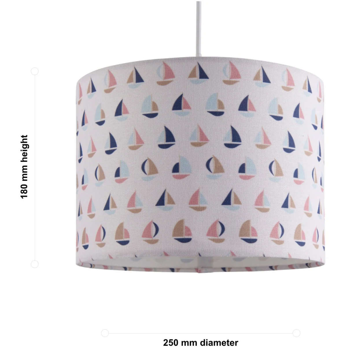Sailing Boats Easy Fit Fabric Pendant Shade - Multicoloured Boats Digital Print – image 4