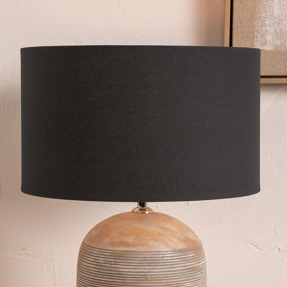 30cm Handloom Cylinder Table Lamp Shade - Grey