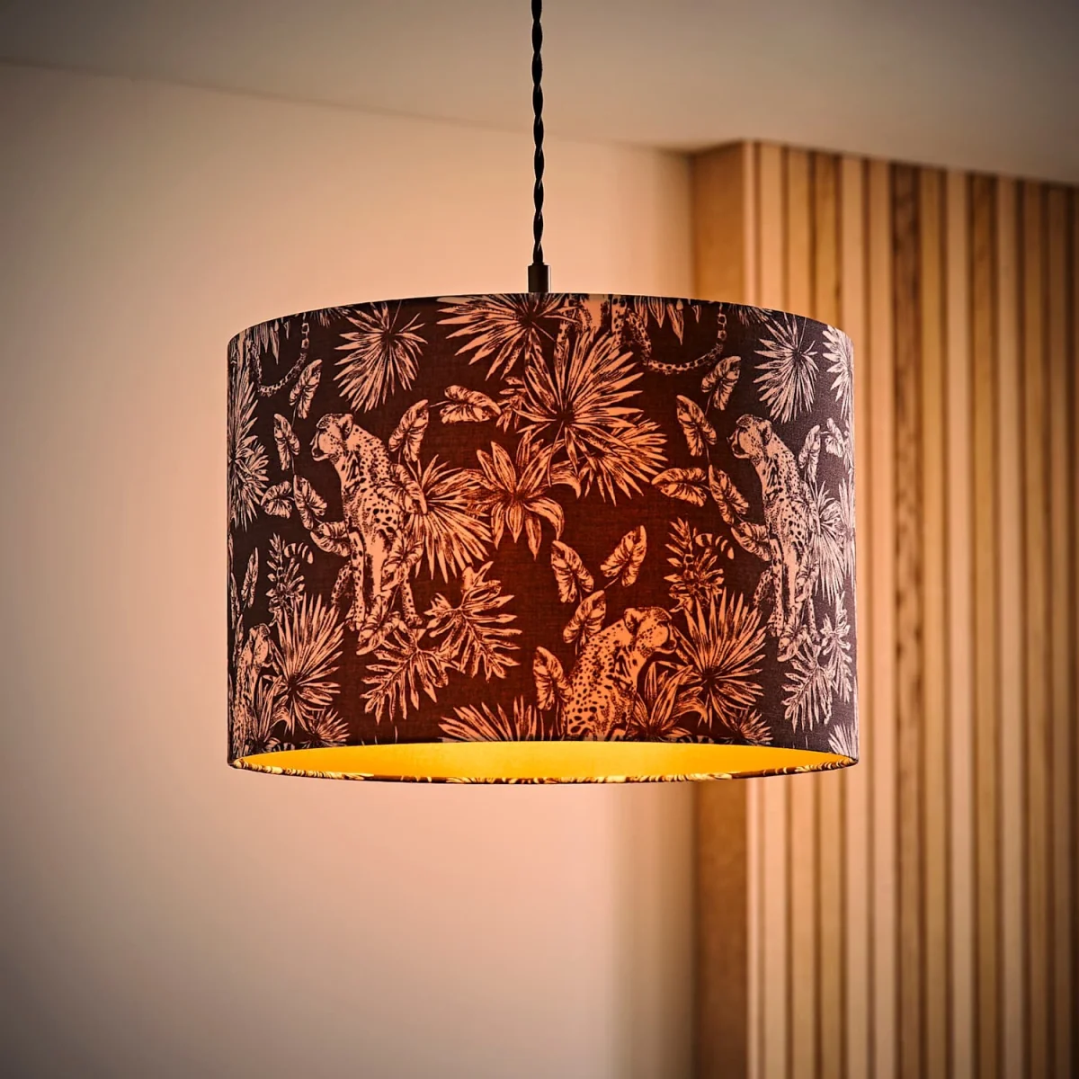 Ariella Animal Print Gold Inner Lamp Shade - Black / 0.39kg – image 4