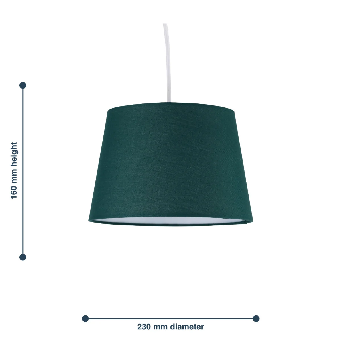 Taper Easy Fit Fabric Pendant Shade - Dark Green Cotton – image 6