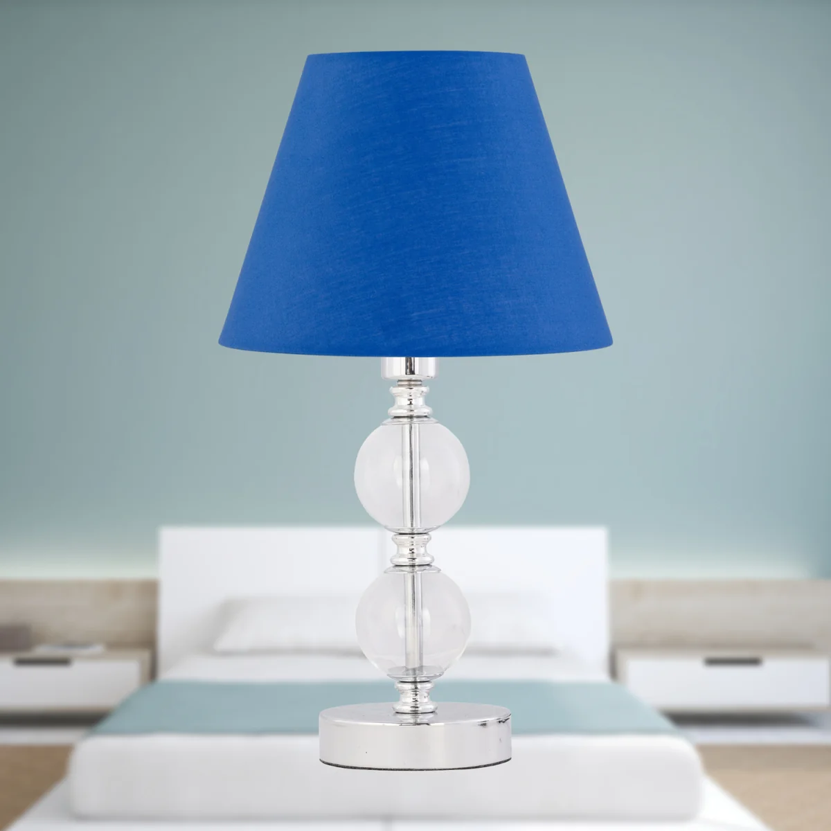 Set Of 2 Prior Fabric Shades - Textured Royal Blue Cotton – image 6