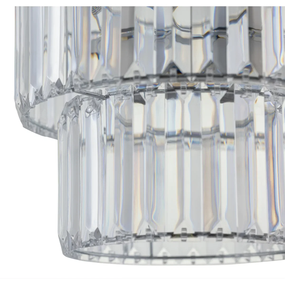 Set Of 2 Clint Clear Acrylic Two Tier Easy Fit Pendant Shades - Clear – image 4