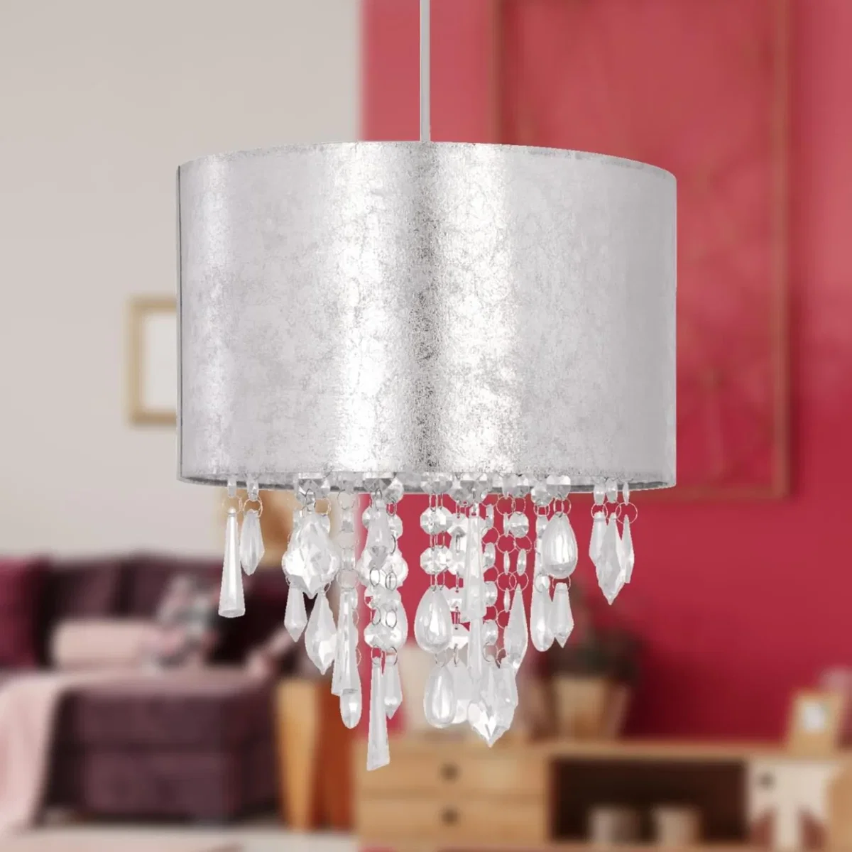Arch Easy Fit Jewelled Pendant Shade - Silver – image 3