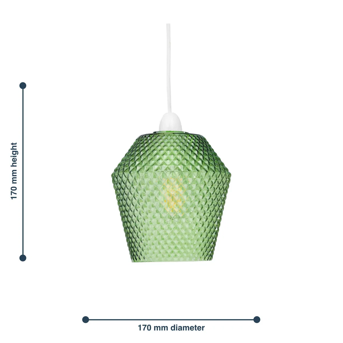 Porter Green Textured Glass Easy Fit Pendant Shade - Green – image 5